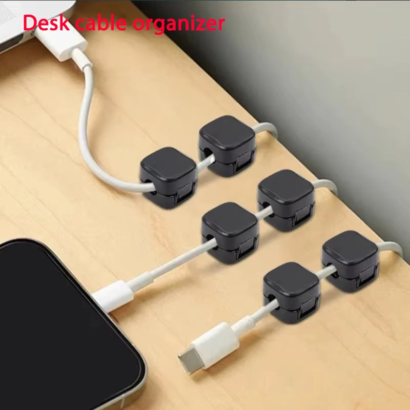 Magnetic Cable Clip - Adhesive Wire Keeper & Cord Organizer for Home & Office Desk Management