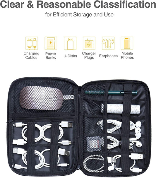 Cord Organizer Bag, Travel Cable Organizer Bag, Electronic Organizer Travel Case for Chargers and Cords, Tech Bag & Charger Case, Flying Essentials for Electronics Items/Usb,Etc