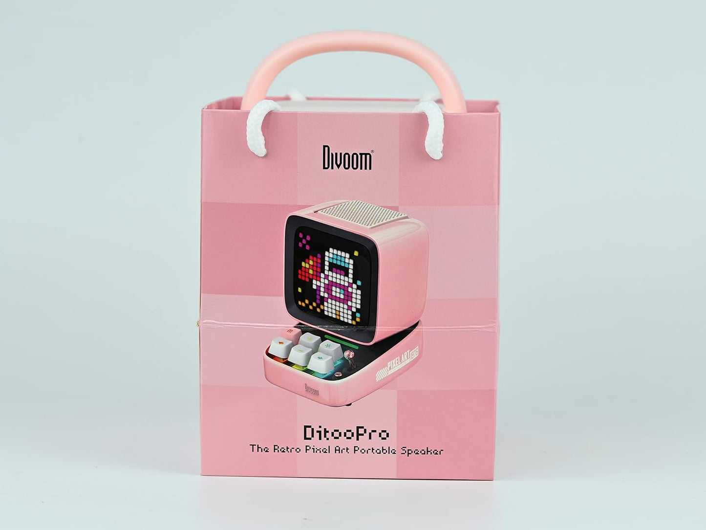 Experience Fun and Creativity with the Ditoo Retro Pixel Art Bluetooth Speaker - App Controlled LED Display in Playful Pink