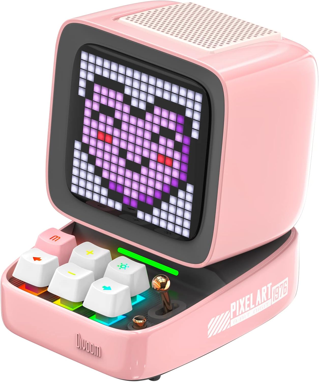 Experience Fun and Creativity with the Ditoo Retro Pixel Art Bluetooth Speaker - App Controlled LED Display in Playful Pink
