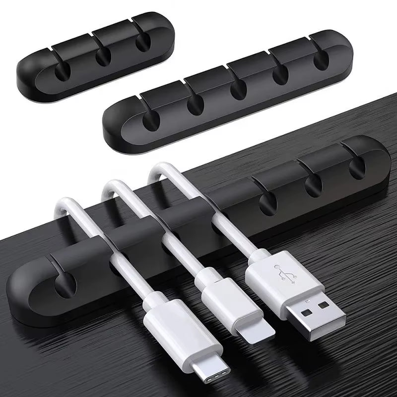 Organize Your Space: Versatile Adhesive Cable Winders for Desk & Office - 3/5/7 Clip Options!