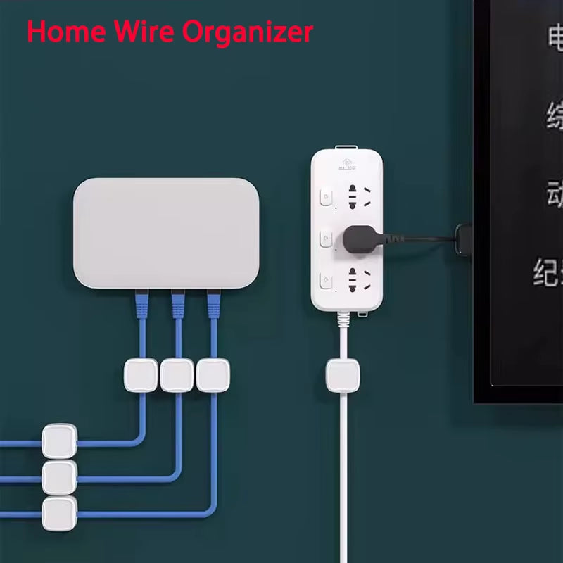 Magnetic Cable Clip - Adhesive Wire Keeper & Cord Organizer for Home & Office Desk Management