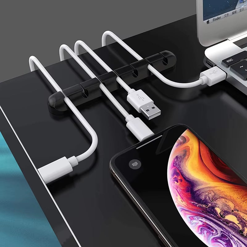 Organize Your Space: Versatile Adhesive Cable Winders for Desk & Office - 3/5/7 Clip Options!