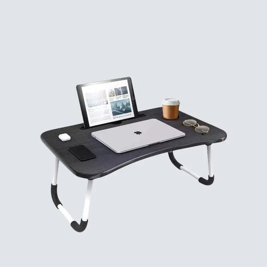 Foldable Mini Laptop Desk Tray Lap Stand Bed Table Notebook Tray Cup Slot