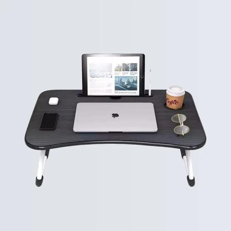Foldable Mini Laptop Desk Tray Lap Stand Bed Table Notebook Tray Cup Slot